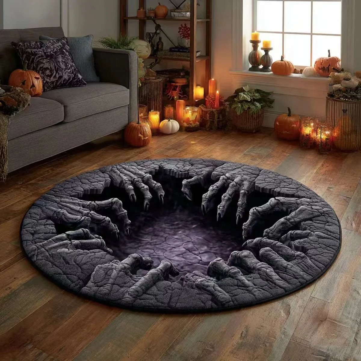 🎄🎄49% Off Last Day 🎄 3D Haunted Vortex Round Halloween Rug