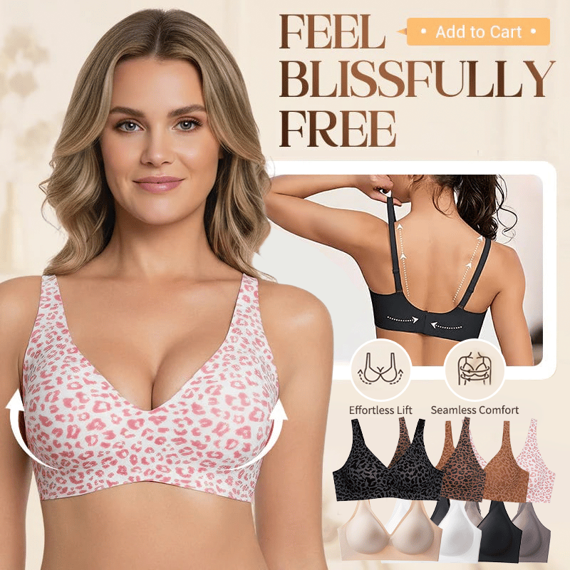 🌼🔥Super Firming Leopard Print Jelly  Bra | Women Wirefree Bras 👍No More Sagging Breasts