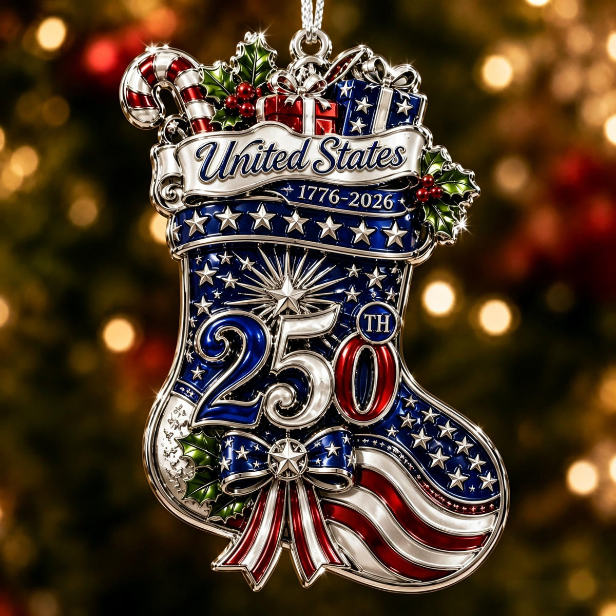 🎁🇺🇸 America 250th Anniversary Christmas Ornament