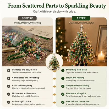 ✨ DIY Beaded Christmas Tree Kit – 🎅Create Your Own Sparkling Holiday Decoration