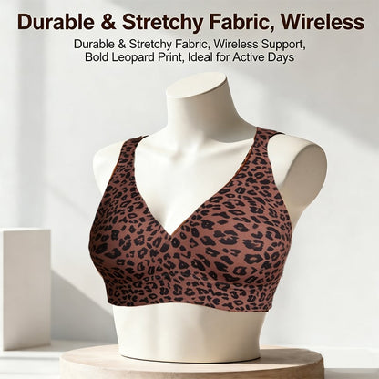 🌼🔥Super Firming Leopard Print Jelly  Bra | Women Wirefree Bras 👍No More Sagging Breasts