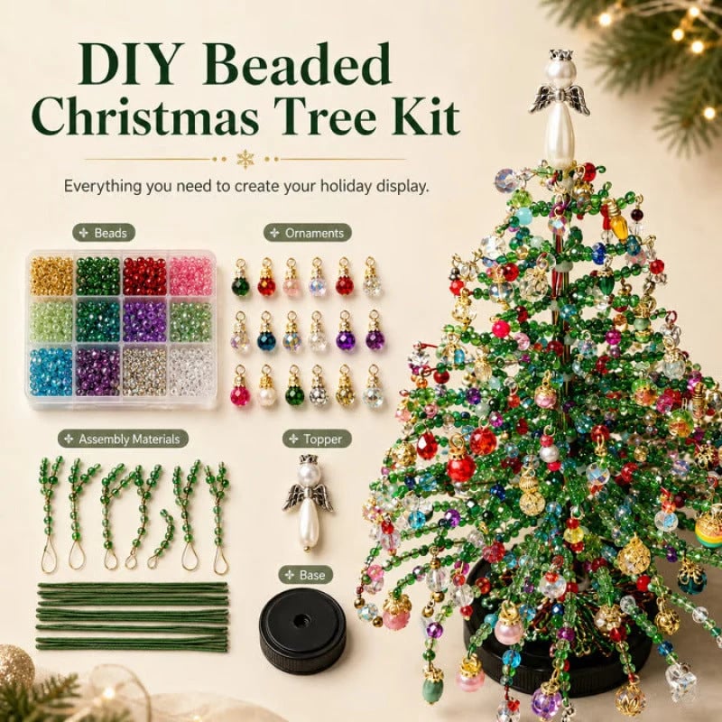 ✨ DIY Beaded Christmas Tree Kit – 🎅Create Your Own Sparkling Holiday Decoration