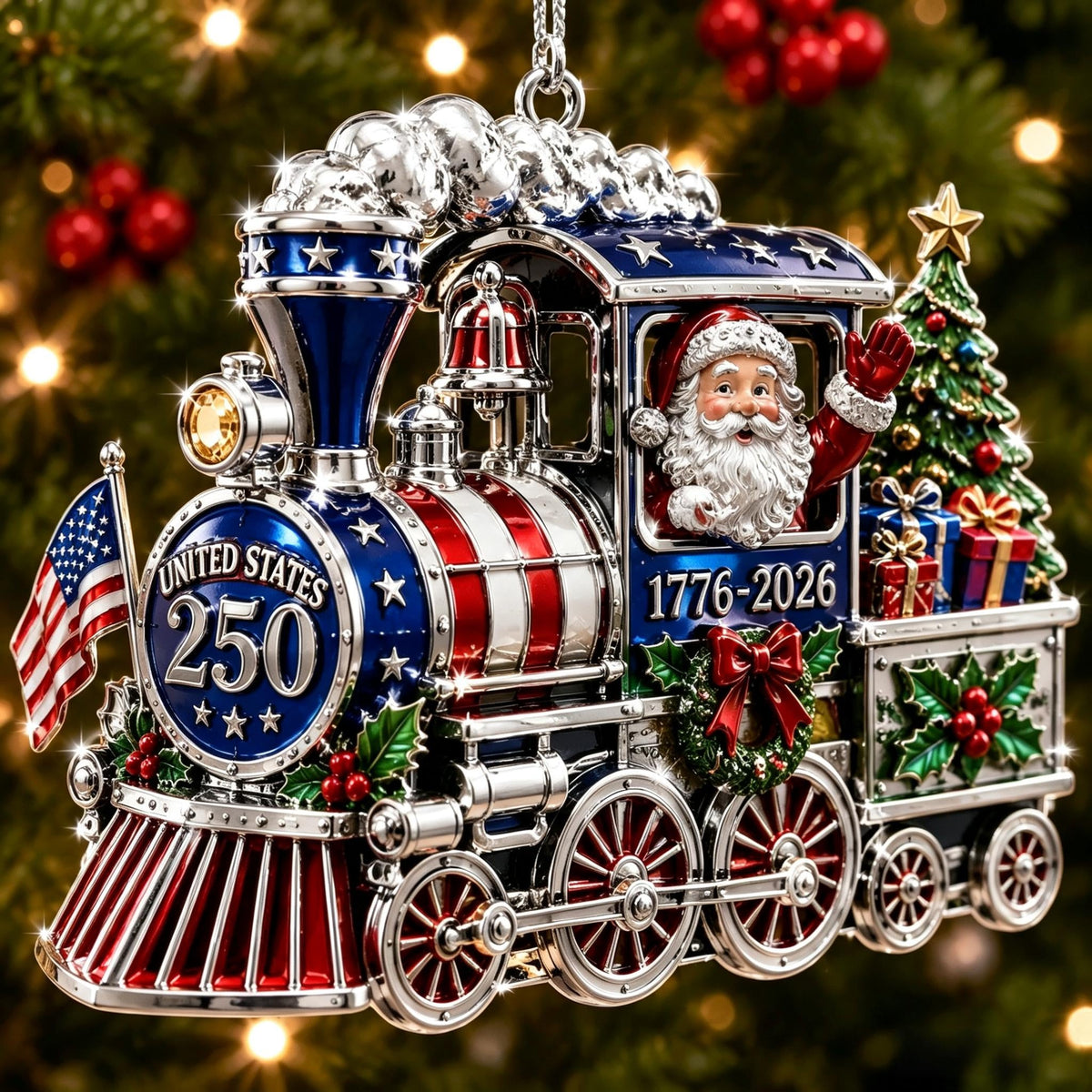 🎁🇺🇸 America 250th Anniversary Christmas Ornament