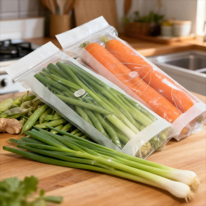 🥬 49% OFF Limited Offer🔥Reusable Long Food Storage Bags, Double-Zip Seal Freshness Bags for Kitchen