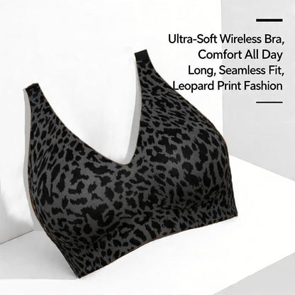 🌼🔥Super Firming Leopard Print Jelly  Bra | Women Wirefree Bras 👍No More Sagging Breasts
