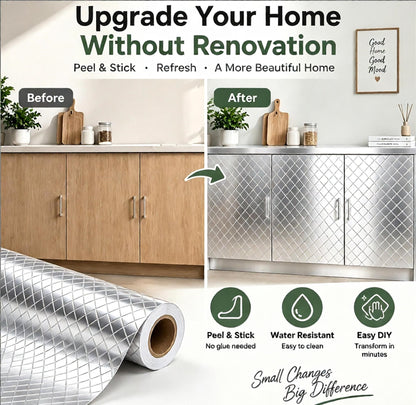 Oil-resistant kitchen adhesive wallpaper roll, Peel & Stick Home Makeover Film