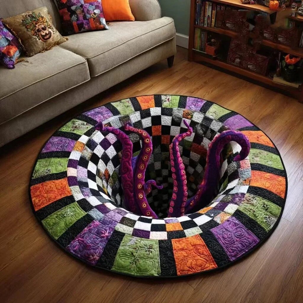 🎄🎄49% Off Last Day 🎄 3D Haunted Vortex Round Halloween Rug