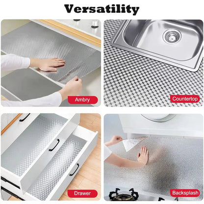 Oil-resistant kitchen adhesive wallpaper roll, stainless steel effect