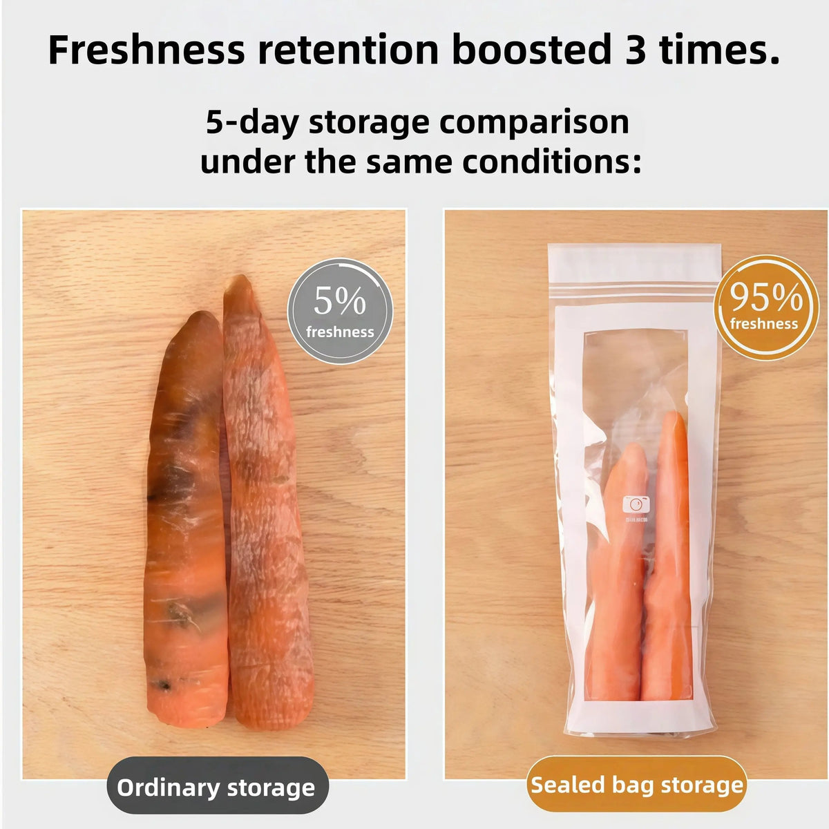 🥬 49% OFF Limited Offer🔥Reusable Long Food Storage Bags, Double-Zip Seal Freshness Bags for Kitchen