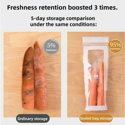 🥬 49% OFF Limited Offer🔥Reusable Long Food Storage Bags, Double-Zip Seal Freshness Bags for Kitchen