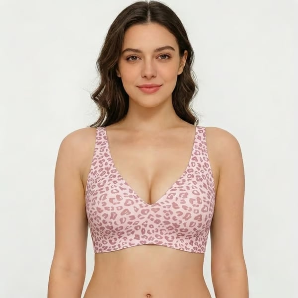 🌼🔥Super Firming Leopard Print Jelly  Bra | Women Wirefree Bras 👍No More Sagging Breasts