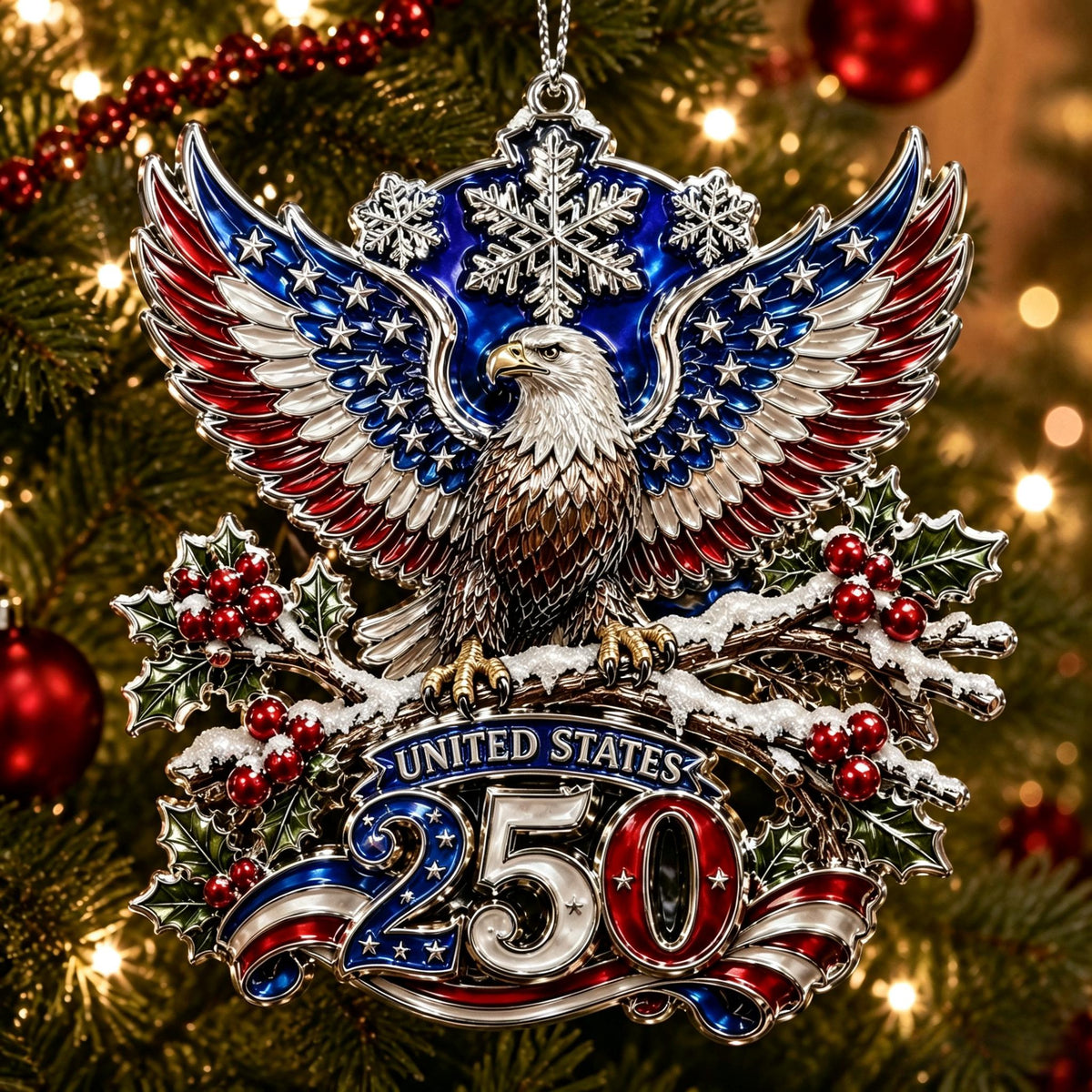 🎁🇺🇸 America 250th Anniversary Christmas Ornament