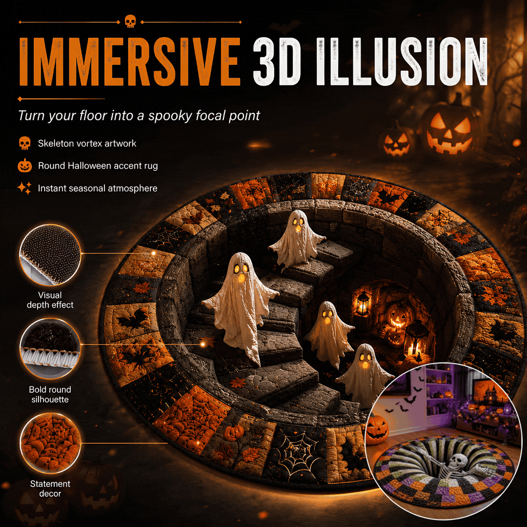 🎄🎄49% Off Last Day 🎄 3D Haunted Vortex Round Halloween Rug
