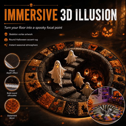 🎄🎄49% Off Last Day 🎄 3D Haunted Vortex Round Halloween Rug