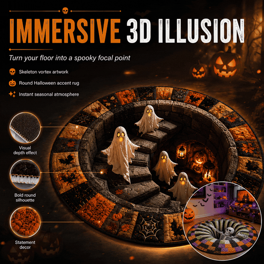 🎄🎄49% Off Last Day 🎄 3D Haunted Vortex Round Halloween Rug