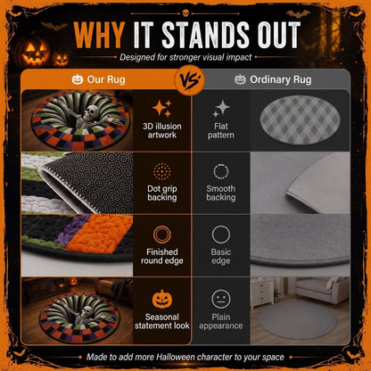 🎄🎄49% Off Last Day 🎄 3D Haunted Vortex Round Halloween Rug
