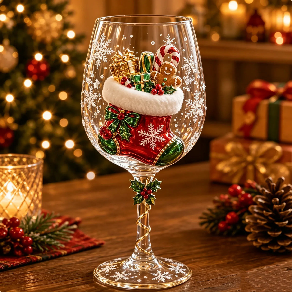 🌼🎁Christmas Wine Glass Collection Box Set✨