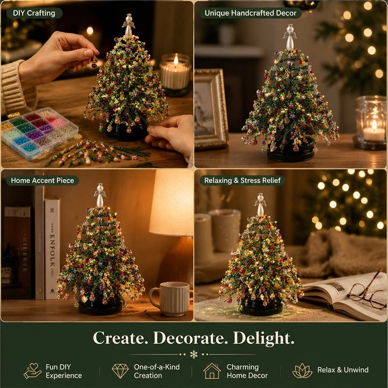 ✨ DIY Beaded Christmas Tree Kit – 🎅Create Your Own Sparkling Holiday Decoration