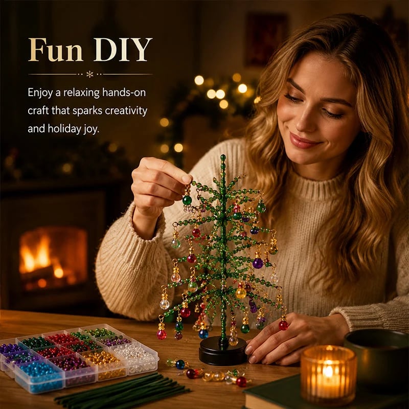 ✨ DIY Beaded Christmas Tree Kit – 🎅Create Your Own Sparkling Holiday Decoration