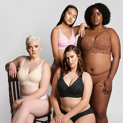 🌼🔥Super Firming Leopard Print Jelly  Bra | Women Wirefree Bras 👍No More Sagging Breasts