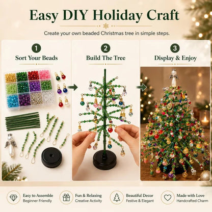 ✨ DIY Beaded Christmas Tree Kit – 🎅Create Your Own Sparkling Holiday Decoration