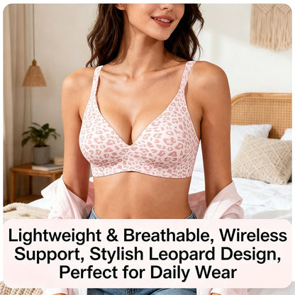 🌼🔥Super Firming Leopard Print Jelly  Bra | Women Wirefree Bras 👍No More Sagging Breasts