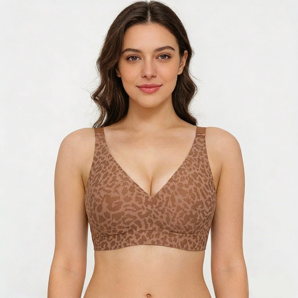 🌼🔥Super Firming Leopard Print Jelly  Bra | Women Wirefree Bras 👍No More Sagging Breasts