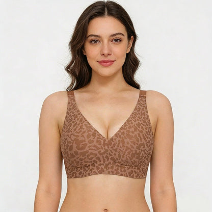 🌼🔥Super Firming Leopard Print Jelly  Bra | Women Wirefree Bras 👍No More Sagging Breasts