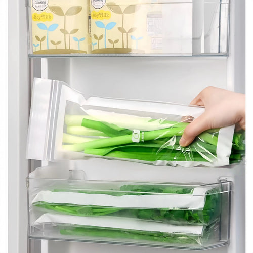 🥬 49% OFF Limited Offer🔥Reusable Long Food Storage Bags, Double-Zip Seal Freshness Bags for Kitchen