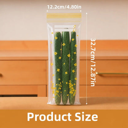 🥬 49% OFF Limited Offer🔥Reusable Long Food Storage Bags, Double-Zip Seal Freshness Bags for Kitchen