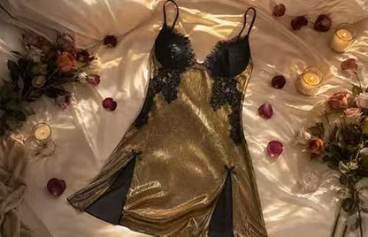 🌼Sexy Lace Splice Sleep Dress