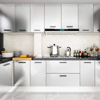 Oil-resistant kitchen adhesive wallpaper roll, stainless steel effect