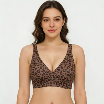 🌼🔥Super Firming Leopard Print Jelly  Bra | Women Wirefree Bras 👍No More Sagging Breasts