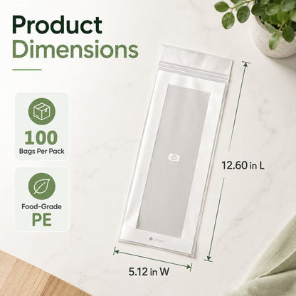🥬 49% OFF Limited Offer🔥Reusable Long Food Storage Bags, Double-Zip Seal Freshness Bags for Kitchen