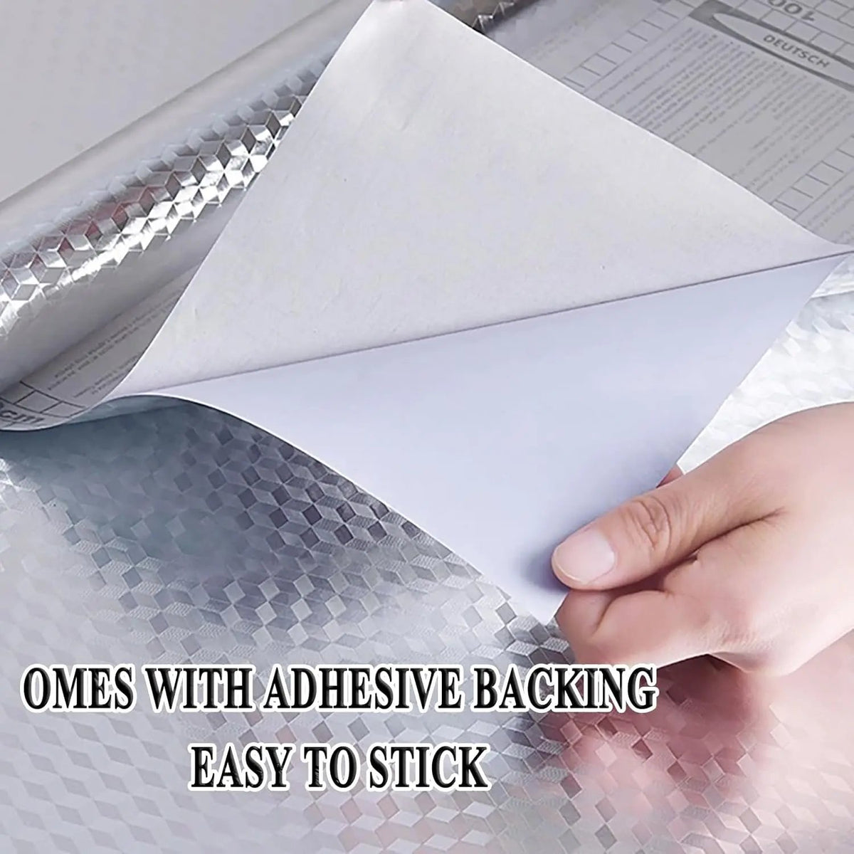 Oil-resistant kitchen adhesive wallpaper roll, stainless steel effect