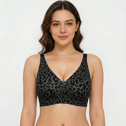 🌼🔥Super Firming Leopard Print Jelly  Bra | Women Wirefree Bras 👍No More Sagging Breasts
