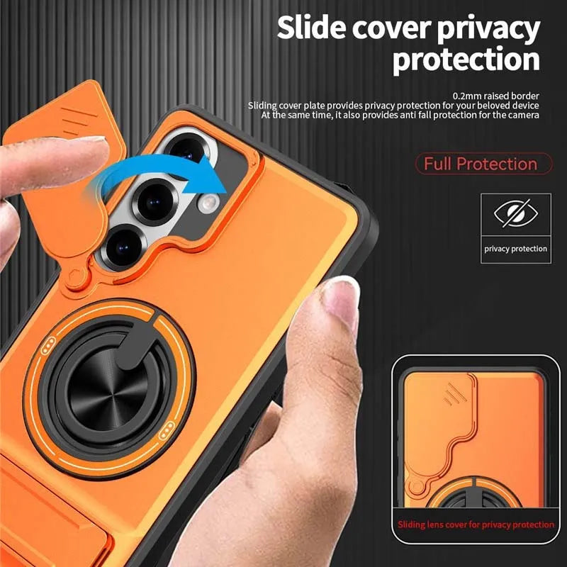 🔥 Flash Sale: 49% OFF! 🔥Samsung Phone Case – Sliding Camera Cover, Rotatable Ring, Magnetic Mount