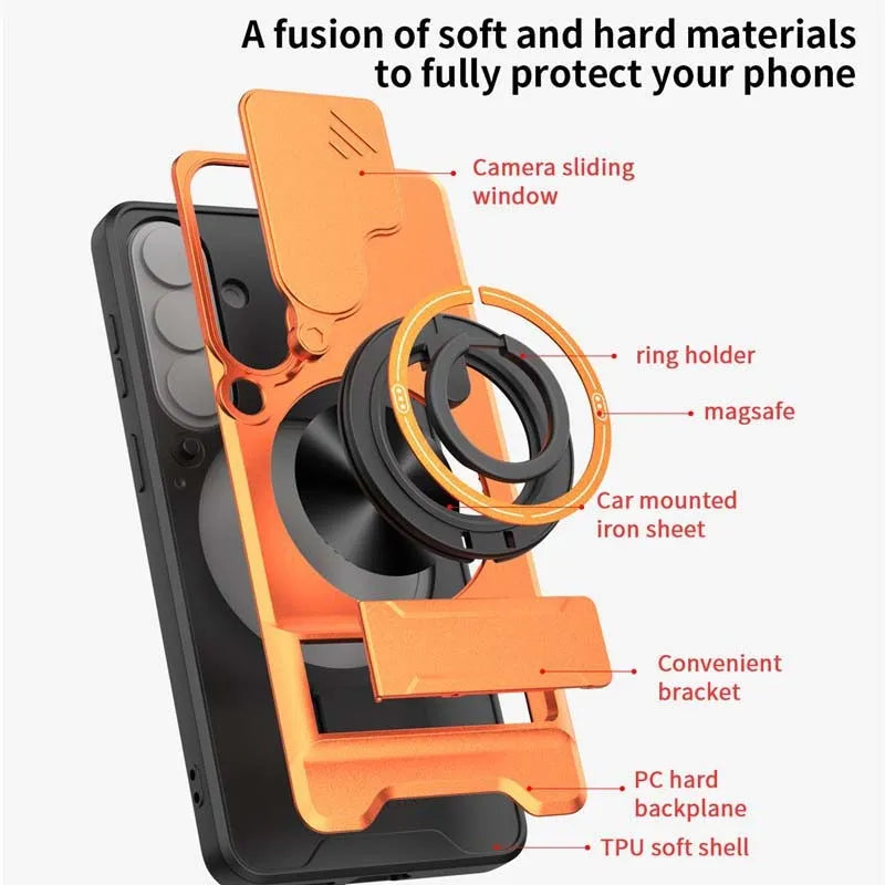 🔥 Flash Sale: 49% OFF! 🔥Samsung Phone Case – Sliding Camera Cover, Rotatable Ring, Magnetic Mount